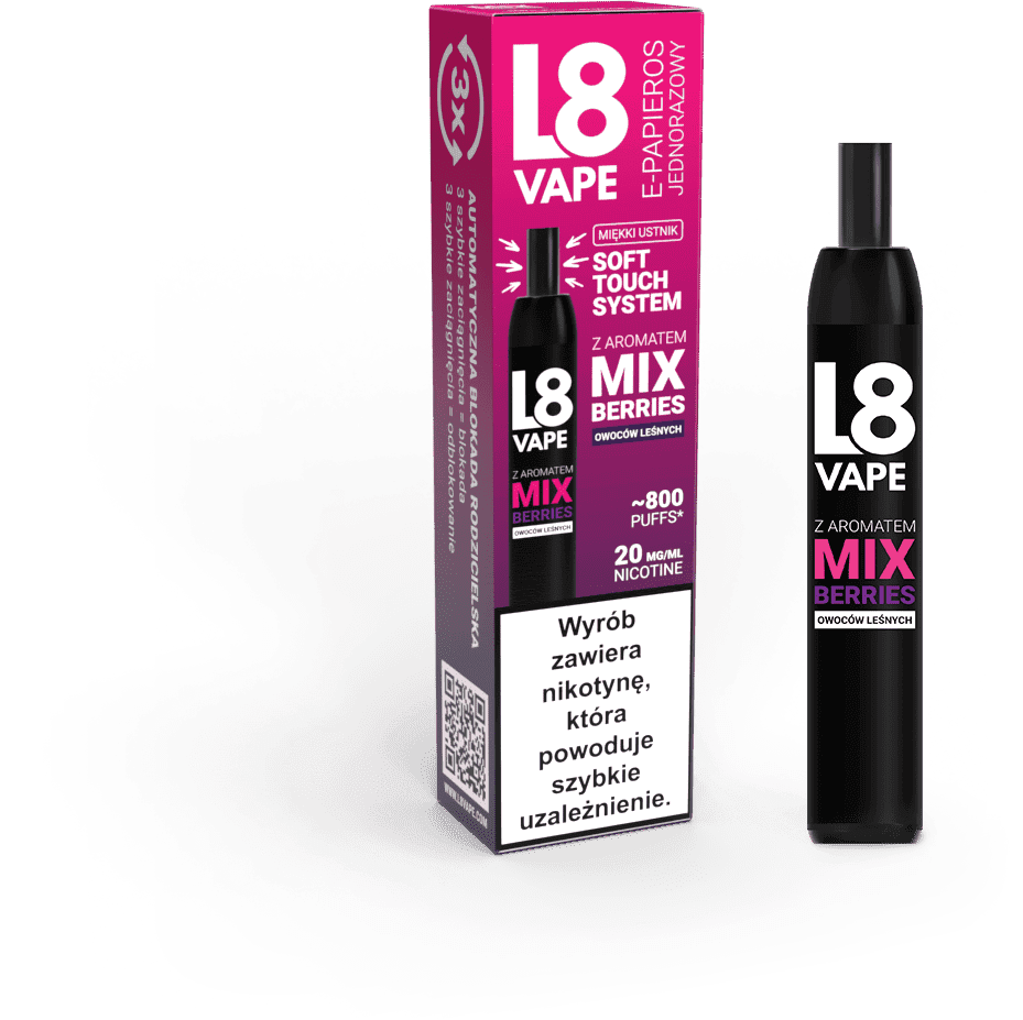 l8 vape 800puff 20mg mix berri