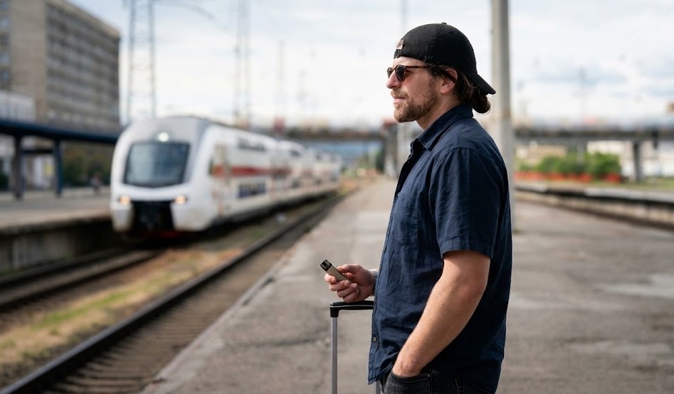 Osoba pakująca e-papieros, liquidy i akcesoria do torby podróżnej, podkreślając bezpieczny transport.
