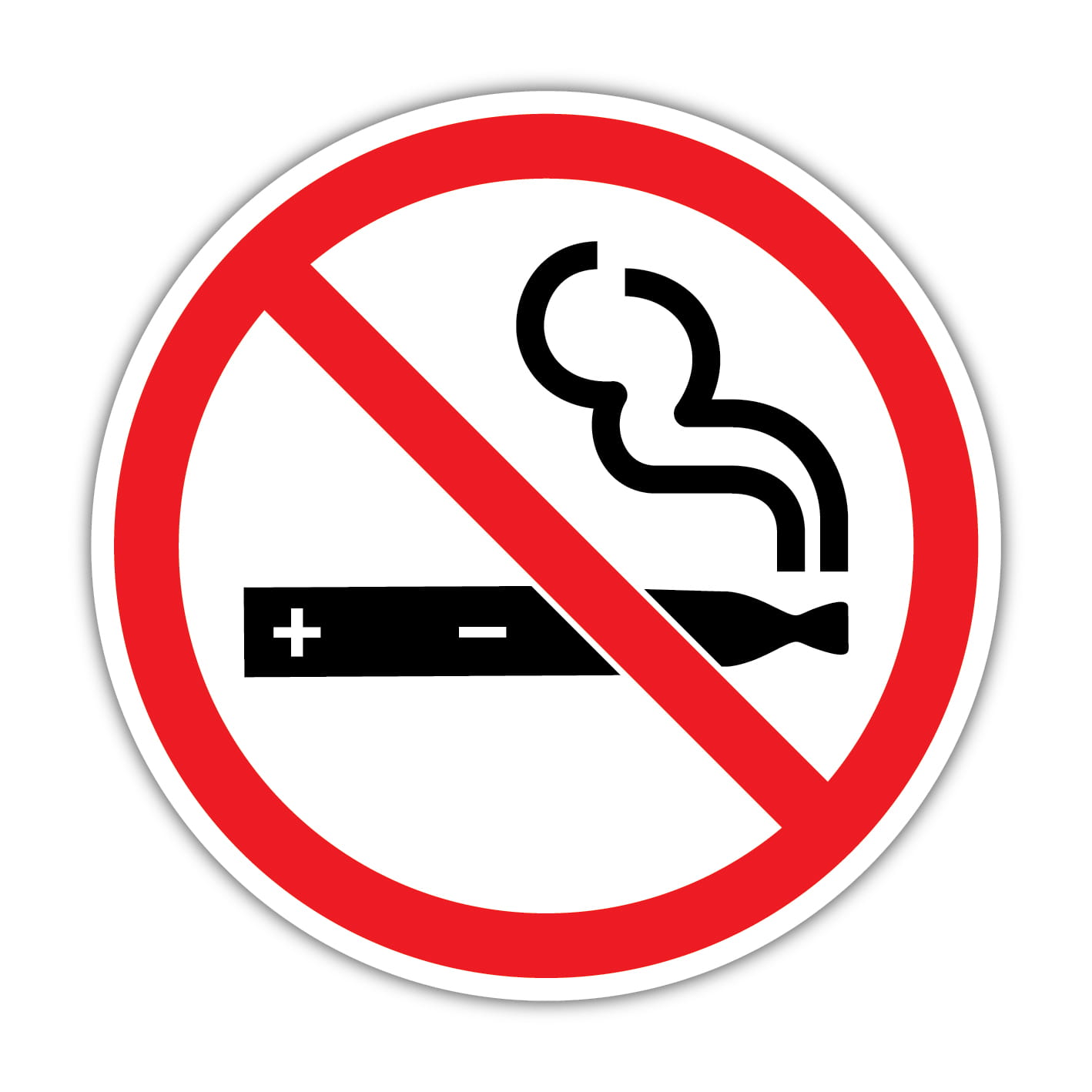 Opakowanie produktu vape z wyraźnym, okrągłym znakiem zakazu 18+ oraz ramką tekstową informującą o uzależniającej nikotynie.